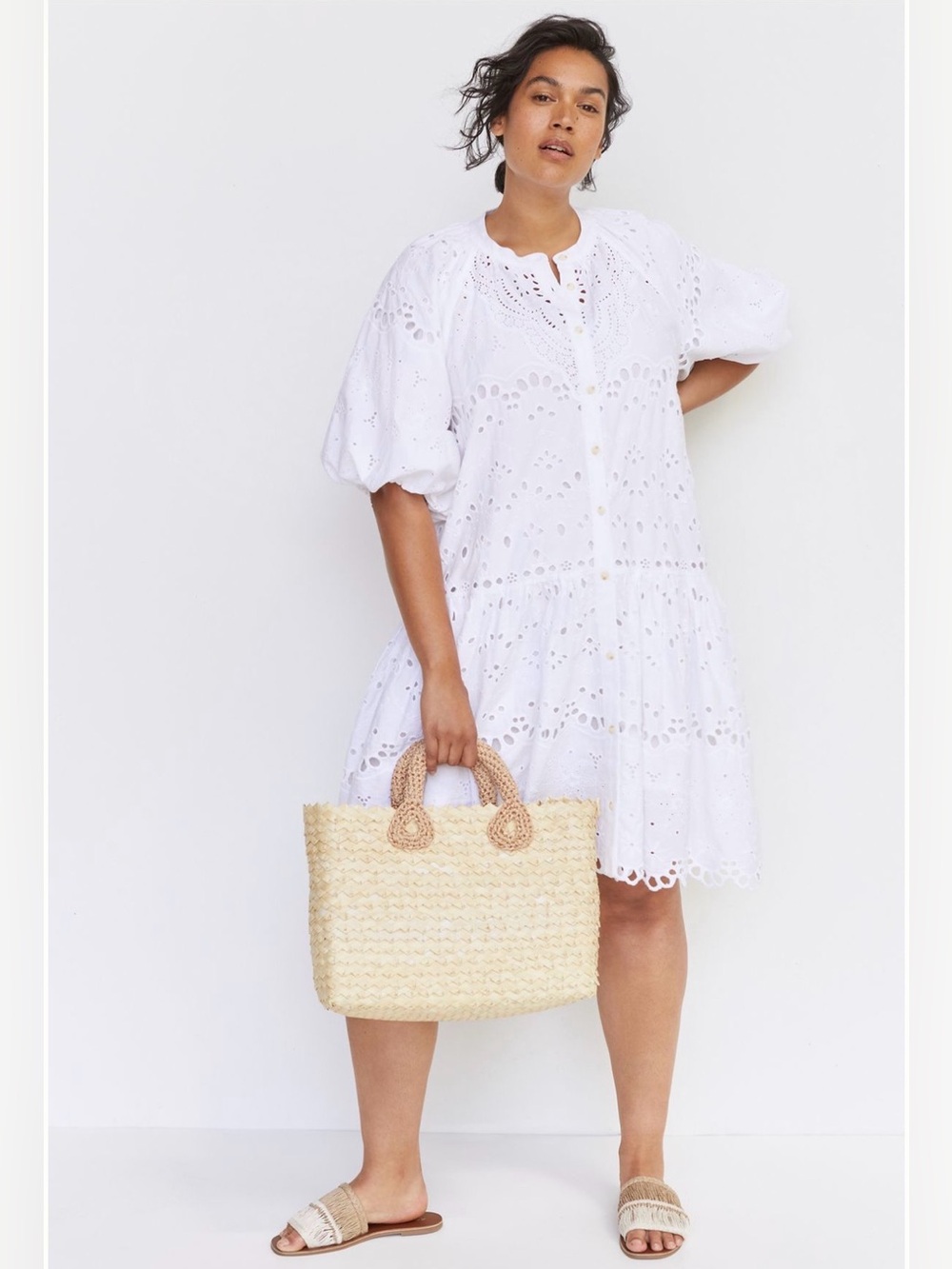 Anthropologie Tallulah Eyelet Mini Dress | Medium Petite